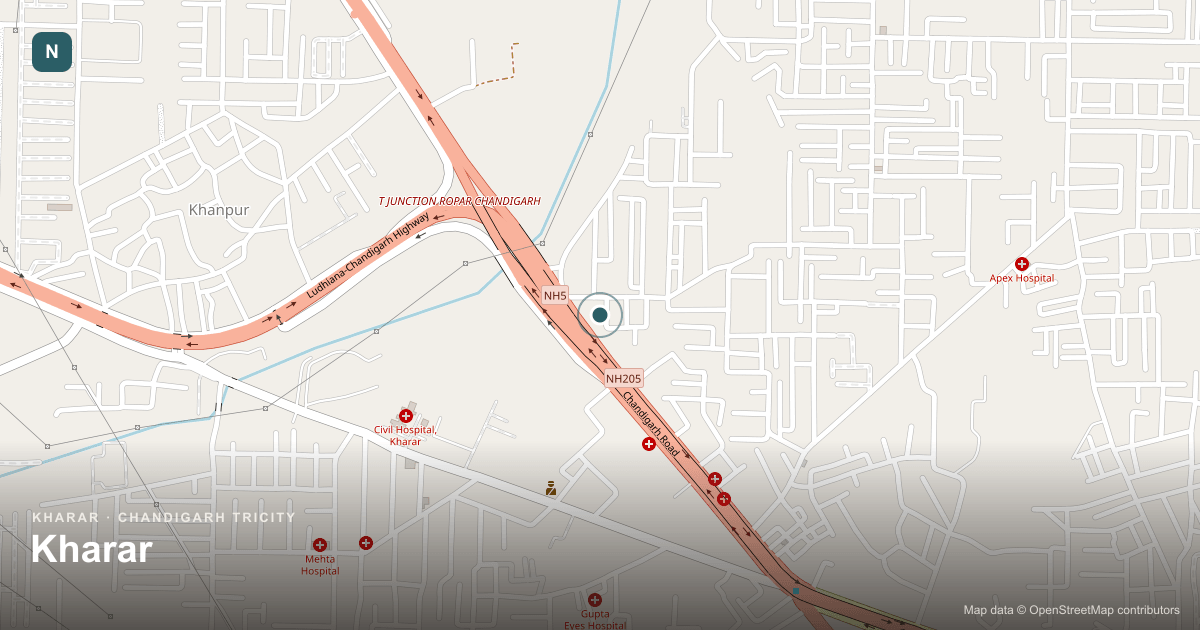 A growing town on Mohali's western edge, popular with students and value-conscious renters thanks to its proximity to several universities.